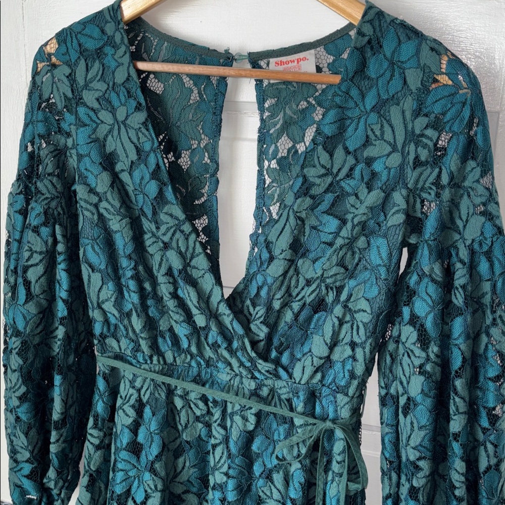 SHOWPO FAUX WRAP LACE MINI DRESS - Picture 3 of 10